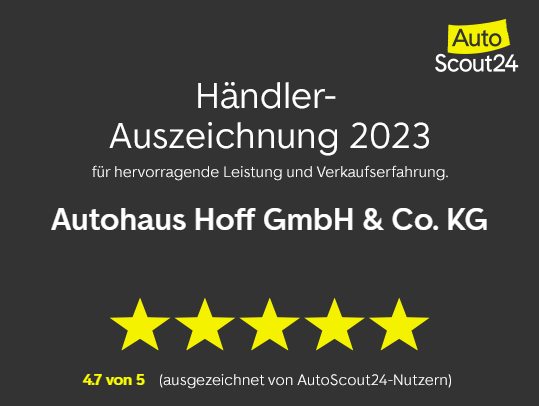 Autohaus Hoff AutoScout24 Auszeichnung 2023